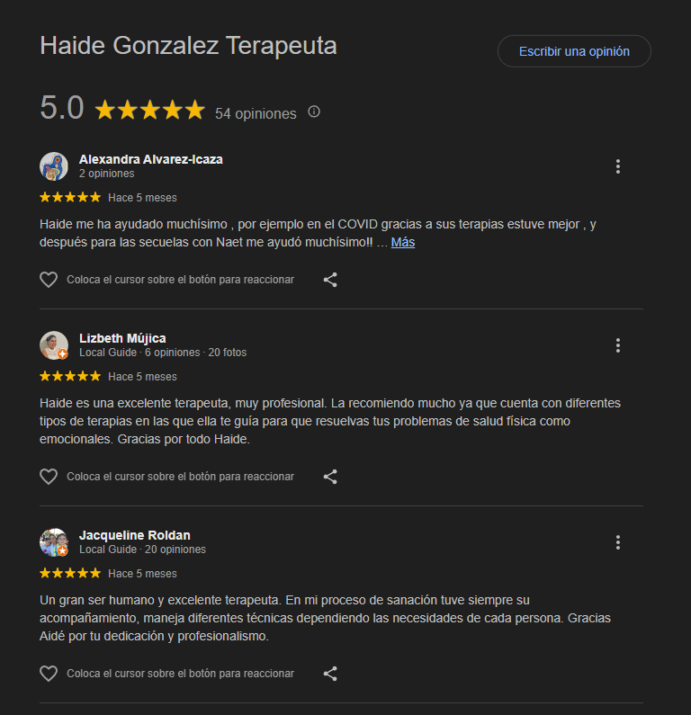 Testimonios Haide González Terapeuta